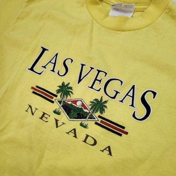 3/$20 Vintage Hanes Yello Las Vegas Top Tee T-shirt Size: Youth M - Picture 3 of 5